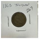 1863 INDIAN HEAD PENNY CENT