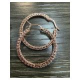 STERLING SILVER INS & OUTS HOOP EARRINGS