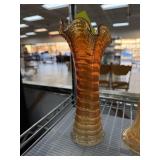 VTG CARNVIAL GLASS VASE IMPERIAL RIPPLE