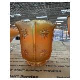 AMBER STAR CARNIVAL GLASS LIGHT SHADE