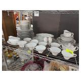 LARGE CHINA LOT SHEFFIELD FINE WHITE FLOWER MOTIF