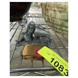 PEWTER SCULPTURE & AS IS VTG MUSIC BOX