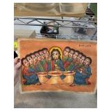 ORIGINAL ETHIOPIAN PAINTING ON LEATHER JESUS