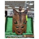 CARVED AFRICAN WOOD MASK / ELEPHANT