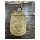 CHINESE DRAGON STONE PENDANT