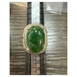 CHINESE JADE CABOCHON RING