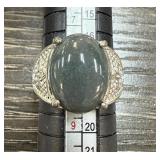 CHINESE JADE CABOCHON RING