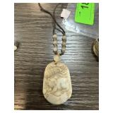 CHINESE CARVED STONE NECKLACE