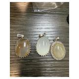 3PC AGATE CABOCHON PENDANTS