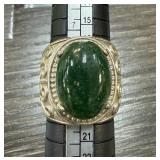 CHINESE JADE CABOCHON RING