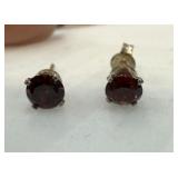 STERLING SILVER GARNET EARRINGS