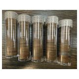 LOT OF 5 ROLLS WHEAT PENNIES CENTS