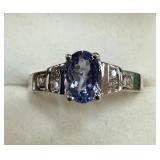 14K GOLD DIAMOND TANZANITE RING