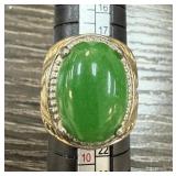 CHINESE JADE CABOCHON RING