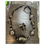 MURANO ART GLASS STYLE NECKLACE EARRINGS
