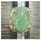 CHINESE JADE CABOCHON RING