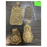4PC ASIAN / BUDDHA PENDANTS