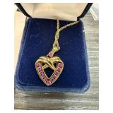 DANBURY MINT RUBY HEART NECKLACE