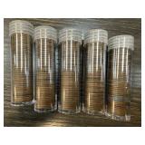 LOT OF 5 ROLLS WHEAT PENNIES CENTS