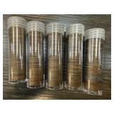 LOT OF 5 ROLLS WHEAT PENNIES CENTS