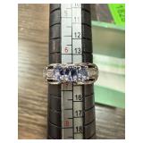 10K GOLD DIAMOND TANZANITE RING