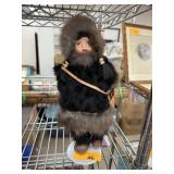 INUIT / ESKIMO DOLL W RABBIT FUR CLOTHES
