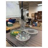 MIXED GLASS / WEDDING BASKET / VASELINE GLASS ETC