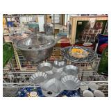LOT OF ALUMINUM MIXED METALWARE / TUREEN