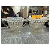 OPLESCENT HOBNAIL CREAMER & SUGAR