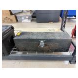 LARGE WOOD METAL STRAPPED SURROUND BOX