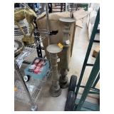3 PAIRS OF LARGE CANDLE HOLDERS