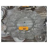 VINTAGE GLASS EGG PLATE