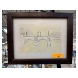 ORIGINAL DRAWING HAND MADE PAPER IGNATIUS PEACHER