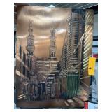 COPPER ENGRAVED PLATE WALL ART CAIRO EGYPT