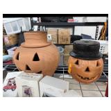 2PC LARGE JACK O LANTERNS COMANCHE POTTERY+