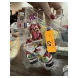 4PC BLOWN GLASS SANTA CLAUS CHRISTMAS ORNAMENTS