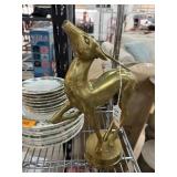 LARGE HEAVY BRASS MID CENTURY ANTELOPE