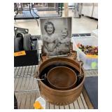 2PC VTG POSS ANTIQUE COPPER POTS & BRONZE SHOES