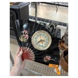 VINTAGE ASIAN FAN WALL CLOCK