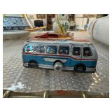 VINTAGE WIND UP TIN TOY BUS KANTO TOYS