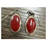 STERLING SILVER CORAL EARRINGS