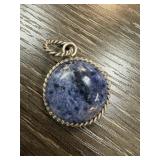 LARGE STERLING SILVER SODALITE PENDANT