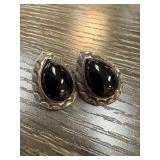 NAKAI STERLING SILVER ONYX EARRINGS