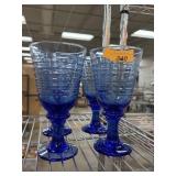 4PC LIBBEY SIRIUS COBALT GLASSES 4PCS
