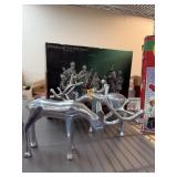 NATIVITY SET & 2 METAL REINDEER