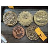 5PC BRONZE MEDALLIONS