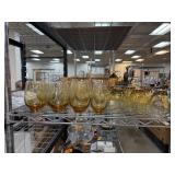 LOT OF YELLOW GLASS WARE VINTAGE LIBBEY GLASSES