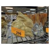 VINTAGE YELLOW WARE RABBIT & CRYSTAL