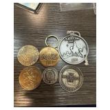 LOT OF 6 TOKENS MEDALS