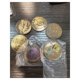 LOT OF 6 TOKENS MEDALS